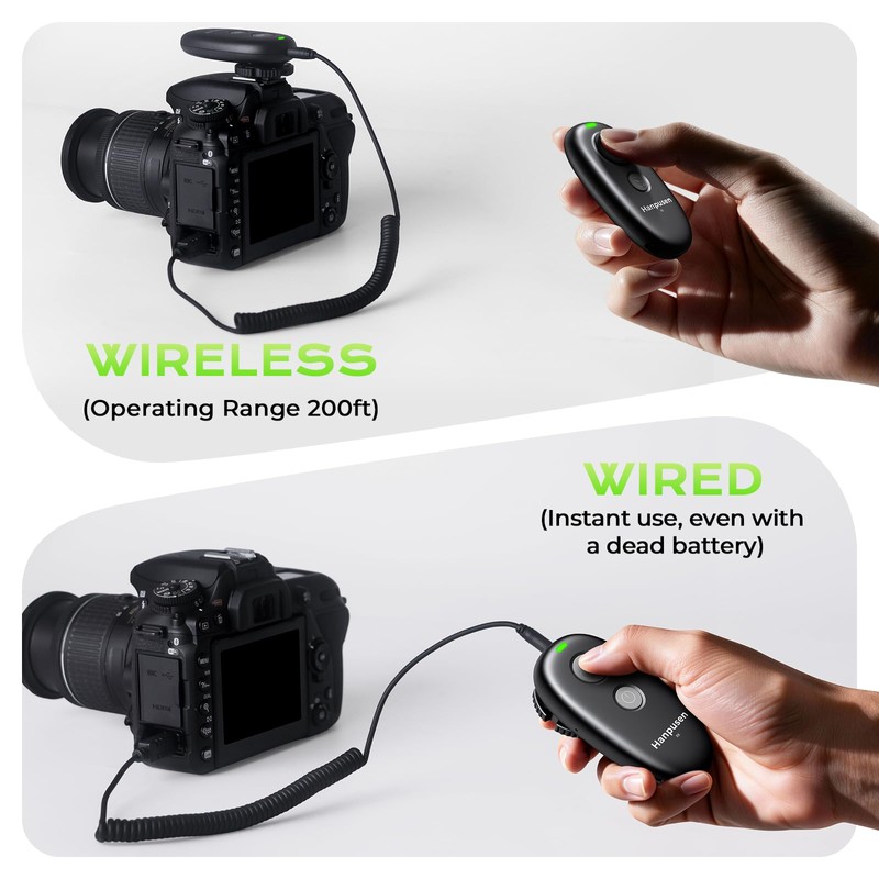 Hanpusen Rechargeable Camera Remote Shutter Release for Canon