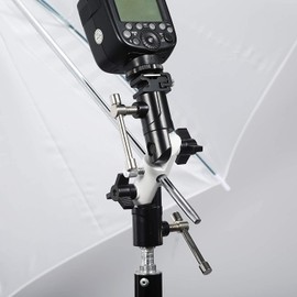 Cameral Flash Speedlite Mount, 3-Section Swivel Light Stand, U-Shape Professional Flash Shoe Bracket Umbrella Holder Swivel Tilt Bracket For DSLR and Speedlite Flashes