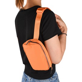 Didida Orange Mini Belt Bag, Fashion Waist Packs Unisex Fanny Packs for Women Men crossbody with Adjustable Strap for Outdoors Workout Travel Casual Running Hiking Cycling