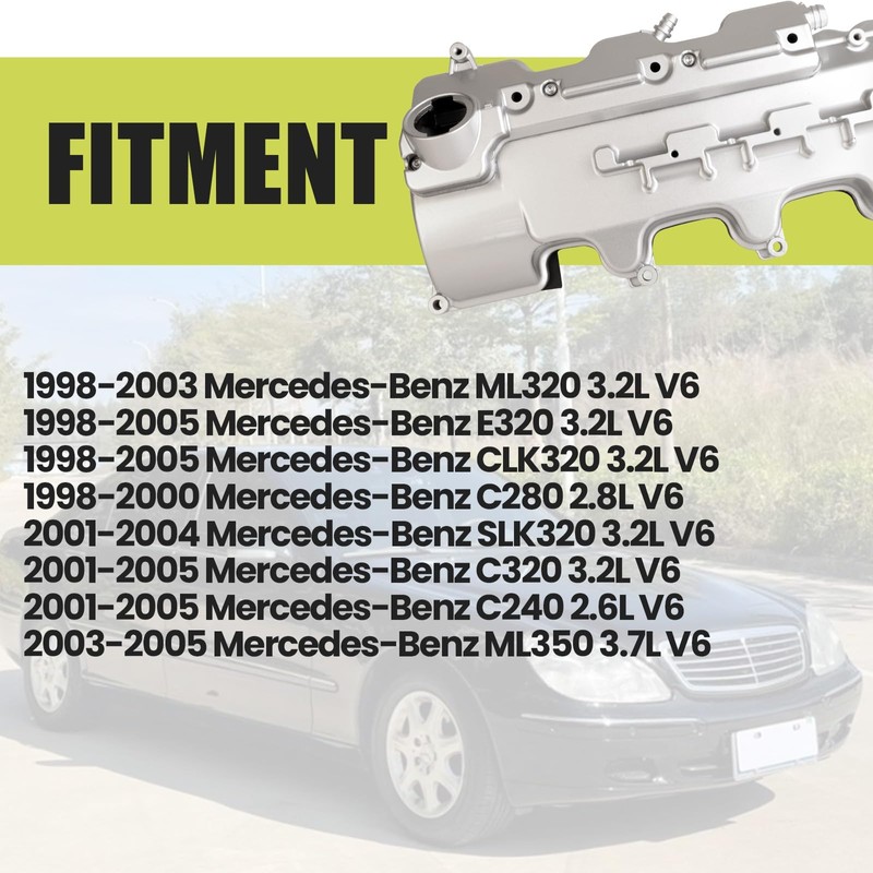Aluminum Valve Cover Right Passenger Side Compatible with Mercedes CLK320