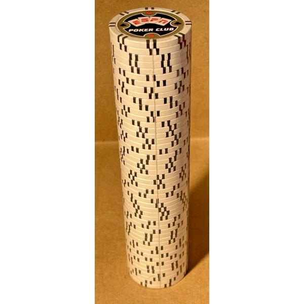 ESPN ( WHITE ) POKER CLUB CASINO GAMING CHIPS SEALED