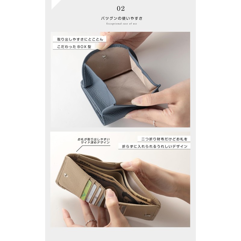 Little & More Women's Mini Wallet, Compact Wallet, Genuine Leather,