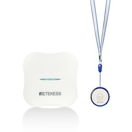 Retekess TH011 WiFi Smart Wireless Caregiver Pager,Call Button for Elderly at Home,Rechargeable Battery,Low Battery Alert,1 Receiver1 Panic Button for Seniors Patient Disabled Elderly