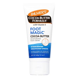 Palmer's Crema hidratante mágica de pies con fórmula de manteca de cacao para talones secos y agrietados, hidratante de pies con aceite de menta y vitamina E, 2.1 onzas