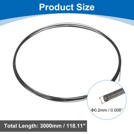 uxcell Tungsten Wire, 99.99% High Purity Tungsten Wire 0.2mm Dia x 3 Meter Length Tungsten Filament Metal Coil for Light Bulb Production Electronics Industry