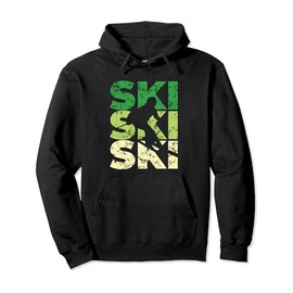 Retro Cross-Country Skiing Ski Skier Winter Sports Mountains Pullover Hoodie