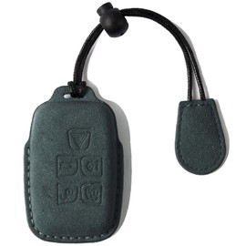 CGZOWYU Suede Genuine Leather Key Fob Case Cover Compatible with Range Rover Evoque Velar Discovery LR4 Land Rover Sport