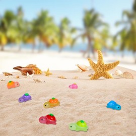 Cumnvulnt 49 Pieces Fruit Turtles Resin Figures, Luminous in the Dark (Pumpkin, Tomato, Strawberry and Others, 7 Each), Mini Luminous Turtles Resin
