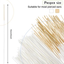 360 Pieces Ear Hole Floss Earrings Hole Cleaner Disposable Piercing Aftercare Cleaner Earrings Piercing Cleaning Line Ear Piercing Care Cleaning Tool for Women Men (White, Brown)