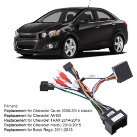 Aramox Radio Wiring Harness Fit for Cruze, Audio Wiring Harness with CAN Bus Box 16Pin Replacement