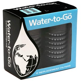 WATER TO GO Replacement 3 Stage Water Bottle Filter which removes 99.99% of Bacteria & Contaminents and Improves Taste - Hiking, Camping & Travelling (Black - 75cl)