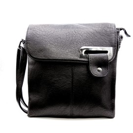 Woodland Leathers Women's Cross Body Shoulder Messenger Bag, Multiple Slip and Zip Pockets Handbag with Storage Pocket (Black)
