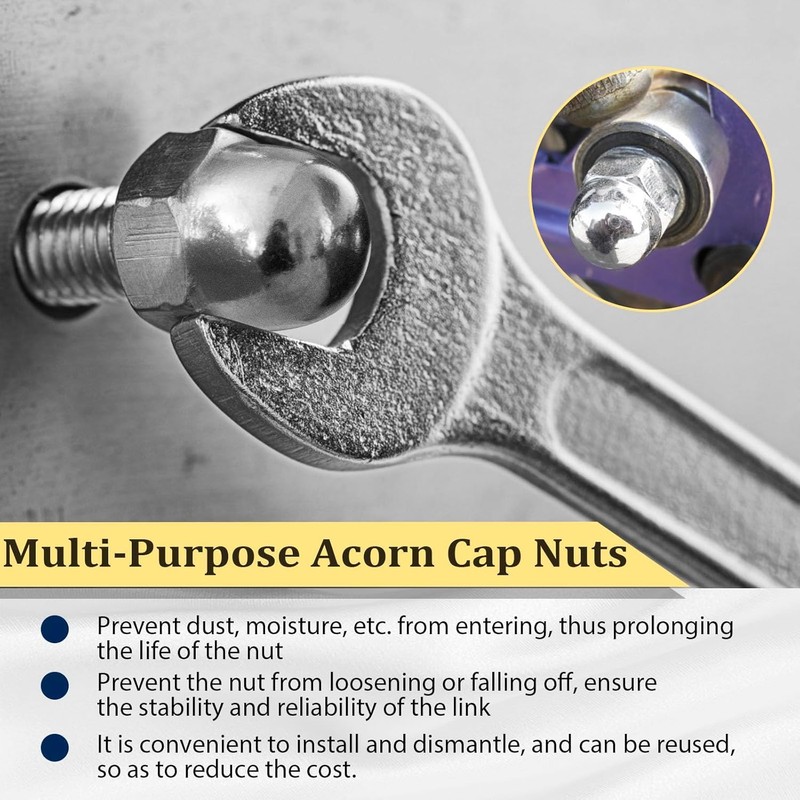 Hmevsafinect 1/4-20 Acorn Cap Nuts,304 Stainless Steel 18-8 Acorn Cap