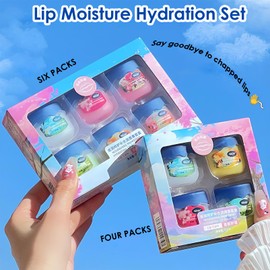 Lip balm Set, 6 Packs Lip Balm Multipack Long Lasting Lips Moisturizer Intensive Lip Repair Treatment for Cracked, Dry and Chapped Lips Day Night Lip Care (6Pcs Blue Package)