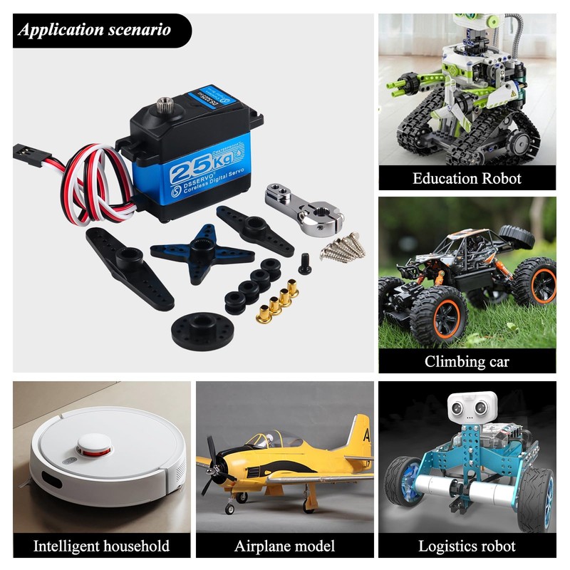 RCmall DS3225 25KG Coreless Digital RC Servo Stainless Steel &