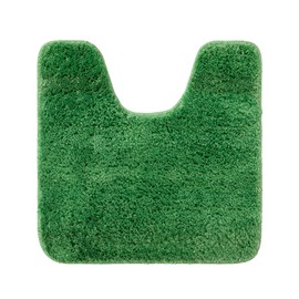 MIULEE Absorbent WC Toilet Rug Non Slip U Shape Bath Mat with High Hydroscopicity Rugs Super Soft Cozy and Shaggy Microfiber Rug Carpet for Bathroom 45x45 cm Grass Green
