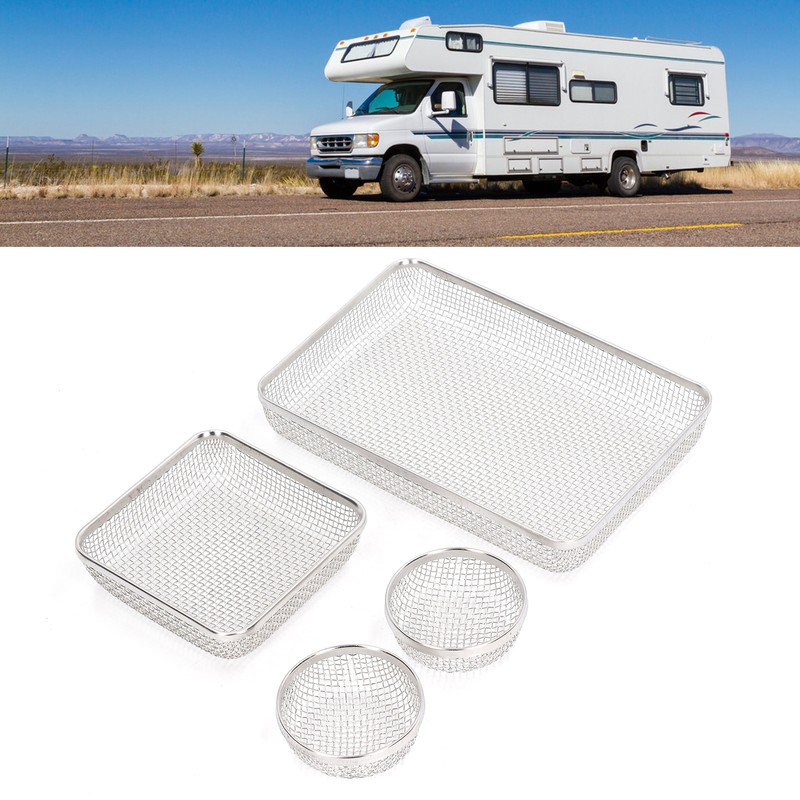 RV Mesh Screen Set Stainless Steel Vent Cover Furnace Flying