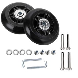 Pack of 2 70 mm x 24 mm Suitcase Wheels Replacement Wheels for Suitcase Luggage Suitcase Wheels Replacement Luggage Suitcase Replacement Wheels Rubber Wheels Replacement Wheels Wheel for Trolleys