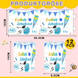 ELF-GRETTER 12 Lanterns, Table Decoration for School Boy, First Day of School Decoration, Boy School Child 2024, School Decoration, Table Decoration for Tea Lights