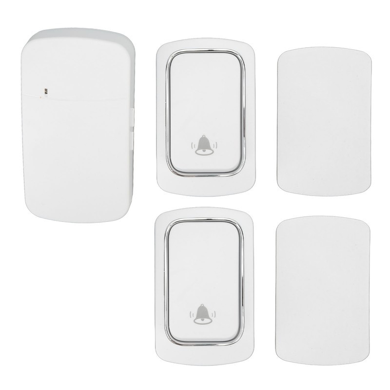 Self Powered Doorbell Set 2 Transmitter Long Range 38 Ringtones