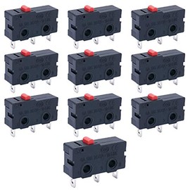Twidec /10Pcs Mini Micro Limit Switch 5A 125 250V AC SPDT 1NO 1NC Snap Action Button Type 3 Pins KW11-3Z01