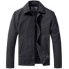 WenVen Men's Washed Cotton Safari Jacket Canvas Windbreaker Coat (Grey,