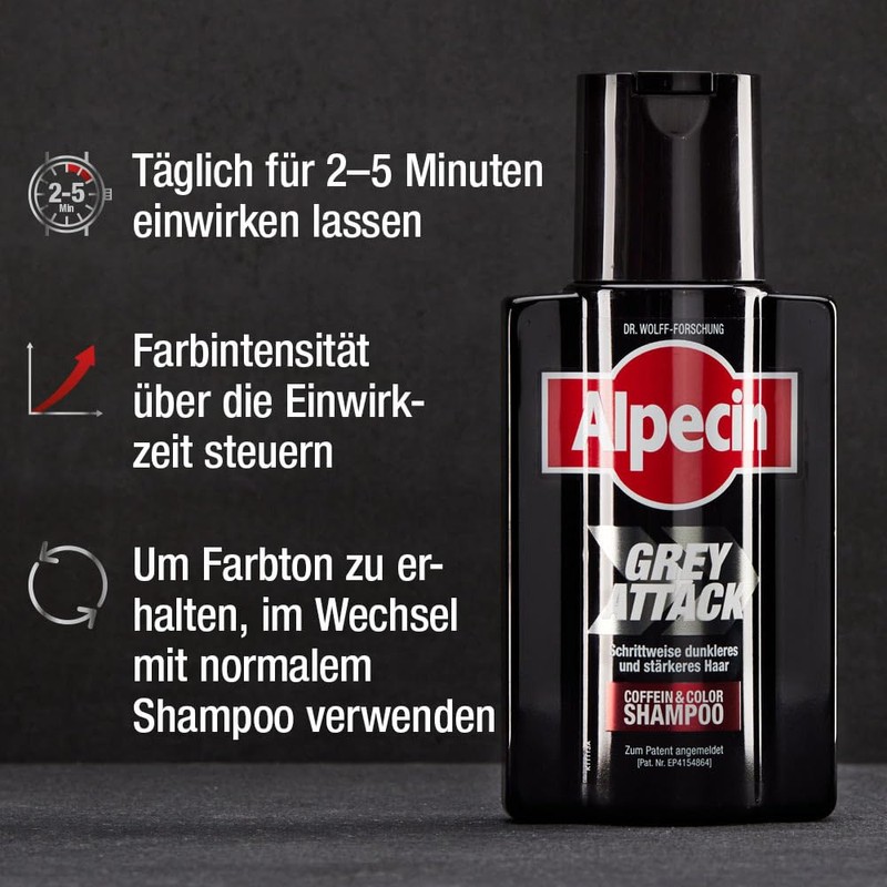 Alpecin Grey Attack Caffeine & Colour Shampoo – 2 x