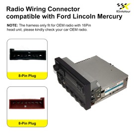 Radio Wiring Harness Compatible with Ford 1985-2004/Lincoln 1986-1995/Mercury 1986-2002, Stereo Installation Wire Harness Kit Aftermarket Stereo CD Player Receiver Wire Cable Adapter