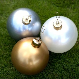 Holiball Inflatable Holiday Ornament – Indoor and Outdoor Use – Reusable and Storage Friendly – The Ultimate Holiday Decoration – 8" Mini – Metallic Trio