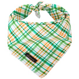 ARING PET Dog Bandana, Cotton Green Plaid Dog Bandanas Comfortable Dog Triangle Bib Neckerchief for Small and Large Dogs and Cats
