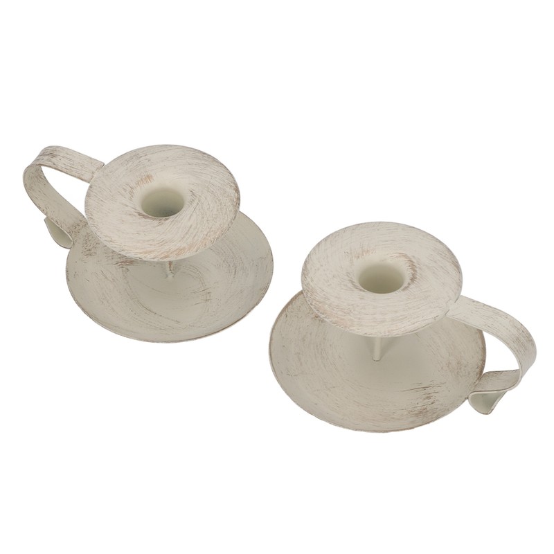 2pcs Taper Candle Holders Simple Antique Finish Iron Candle Holder
