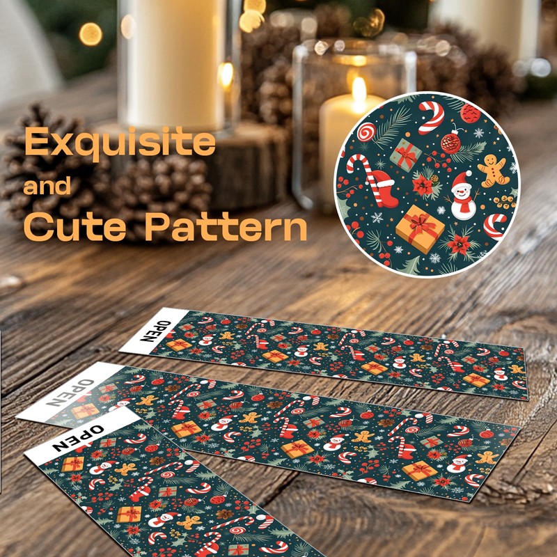 Christmas Napkin Rings, Mingting 100PCS Paper Napkin Bands Self Adhesive