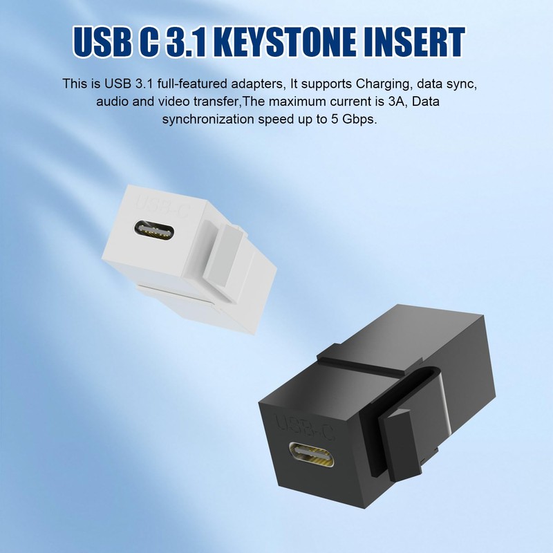 PANPEO USB C Keystone Jack Insert Adapters Female to Female