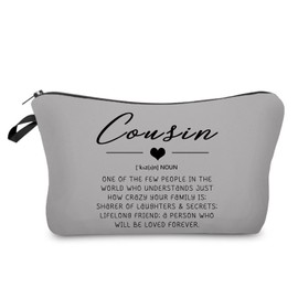 Livel lhood Funny Cousin Definition Makeup Bag Small Organizer Bag Toiletry Zipper Pouch Cousin Definition Cosmetic Bag Birthday Present for Cousins Women Sisters