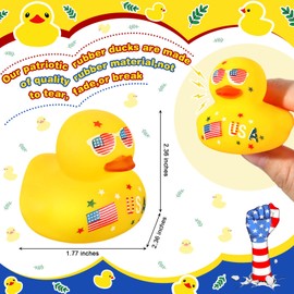 50 Pcs Patriotic Rubber Ducks in Bulk Rubber Ducky Red, Blue and White Stars Holiday Ducks for Fourth of July Party Memorial Day Labor Day Veterans Day Pool Bath Toys Baby Showers
