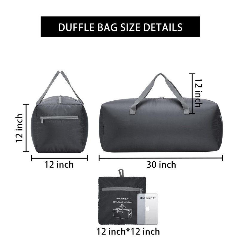 iFARADAY Foldable Duffel Bag 30 inch 75L Large Lightweight Luggage