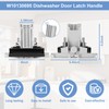W10130695 W10275768 Dishwasher Door Latch Handle Black Compatible with Whirlpool