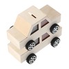 Abaodam 2PCS Unfinished Wooden Car Shaped Coin Bank DIY Craft
