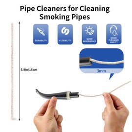 Phinus 300 Pack Pipe Cleaners Pipe, 6-Inch Pipe Cleaners Bulk, Cotton and Plastic Pipe Cleaner, Pipecleaners for Removing Tar & Resin, Pipe Cleaners for Plastic Metal Ceramic Wood Pipe, cream