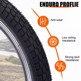 MEGHNA Bike Tire 20 x 2.125 inch Mountain Bike Tire with Tire Lever (57-406) Foldable Tire Replacement for Mountain Bike BMX Kids Bike Cruiser Bike (20 x 2.125 - Black - 2 Pack with Tubes)