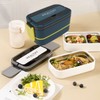 Double Layer Bento Box 316 Stainless Steel Compartment Portable Lunch