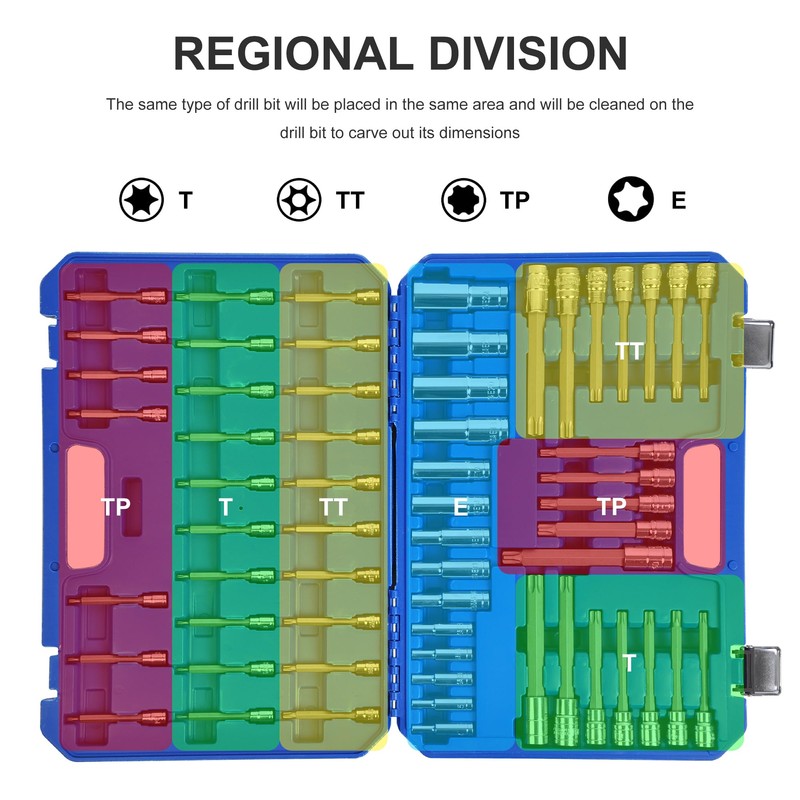 60pcs Extra Long Socket Bits and Deep Socket Set, S2