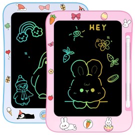 [2 Pack] Genialba LCD Writing Tablet for Kids, Colorful Screen Drawing Board for 3-7 Year Old Boys & Girls - Educational Toys for Birthday & Christmas (Penguin&Rabbit)