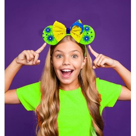 INLOLLY Mind Emotions Character Inspired Sparkle Sequin Ears, Cute Funny Hair Accessories for Costume Cosplay Theme Parties
