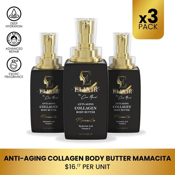 3 Bottles of Coco March Elixir Mamacita Body Butter Cream,