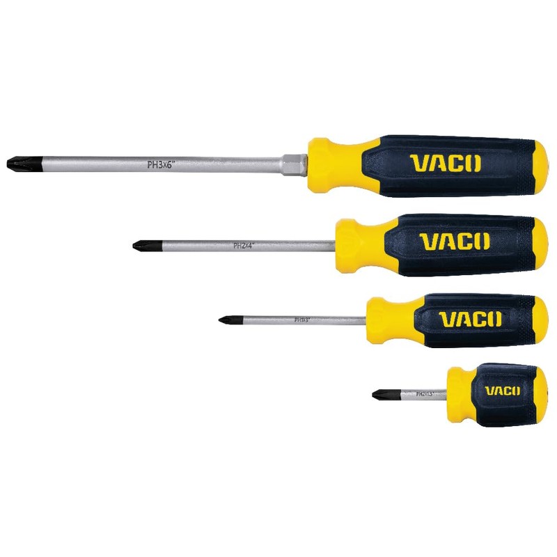 VACO VAC7082 8-Piece Screwdriver Set, Versatile Phillips and Slotted Drivers,