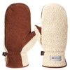 Harssidanzar Women's Sherpa Mitten Genuine Suede Outdoor Mitt Winter For