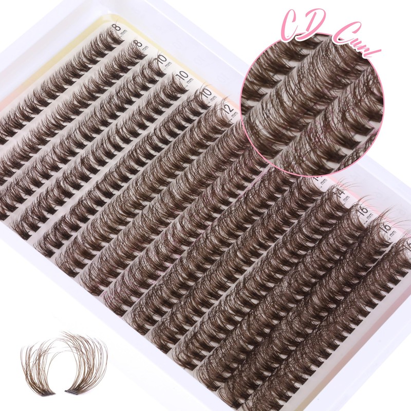 Brown Lash Clusters Eyelash Extensions 280pcs Fluffy Eyelash Clusters Lash