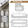 Upgraded Hidden Door Hinges 7 inch Silver Invisible Hinges Concealed