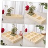 Kisangel 2pcs Wooden Desktop Storage Box Multi-Compartment Flowerpot Holders for